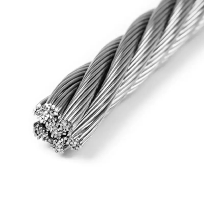 قیمت خوب طناب سیم پیچ فولادی ضد زنگ AISI304 7*37 هدینگ سرد 15 میلی متری آنلاین