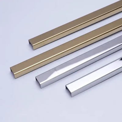 قیمت خوب تزئین پروفیل برش کاشی فولادی ضد زنگ جلا U شکل 0.28mm 0.25mm آنلاین