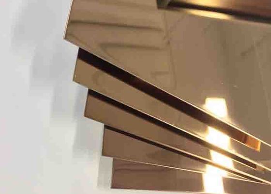 قیمت خوب فولاد ضد زنگ آینه اچینگ طلایی Finish 1219mm Sus 201 آنلاین